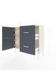Cassettiere Arges con un Ripiano, 2 Cassetti e 2 Ante, Giada-Antracite