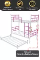 Lit superposé Koza avec tiroir pour 3 personnes Compatible avec lit, lit superposé en métal rose foncé