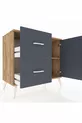 Hyperion Kommode mit einem Regal, 2 Schubladen und einer Tür, Kiefer-Anthrazit