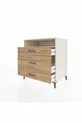 Commode Kronos avec une étagère et 3 tiroirs, Pierre de Lune-Pin