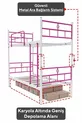 Letto a Castello Koza Ranza Compatibile con Materasso Rosa Scuro con Rete Metallica Separabile