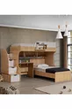 Lit superposé, Lit superposé Aura avec bureau et armoire à 3 portes, Noyer et blanc
