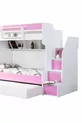 Lits superposés Ranza, courageux avec petit lit - Rose, 3 matelas confort