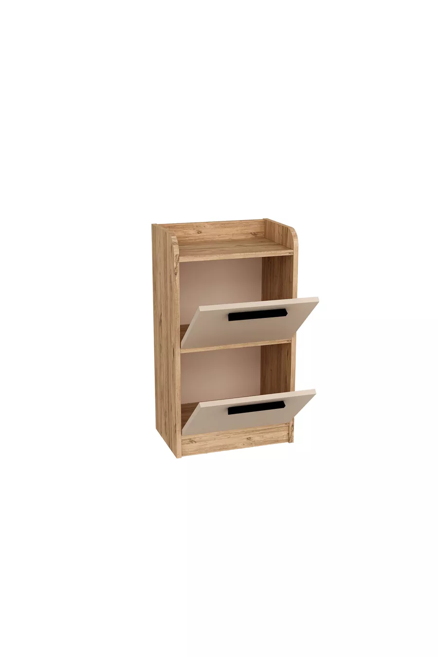 Table de chevet moderne pour chambre d'adolescent à 2 tiroirs Luses, pin de l'Atlantique beige - Luses