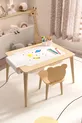 Table d'activité de jeu en bois avec chaise ourson en bois résistante à l'eau