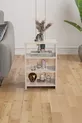 Table de chevet à 4 étagères pour chambre à coucher, table de chevet avec compartiments, table de chevet de chevet - Travertin