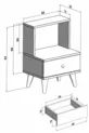 Table de chevet brillante blanche avec tiroirs et étagères pour chambre à coucher