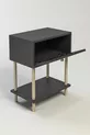 Chevet moderne avec étagères et abattant, organiseur de chevet pour chambre à coucher, table d'appoint en bois avec pieds - Anthracite