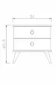 Table de chevet / Commode 2 tiroirs Argent / Chambre à coucher / Chambre d'adolescent / Chambre d'enfant / Chambre de bébé