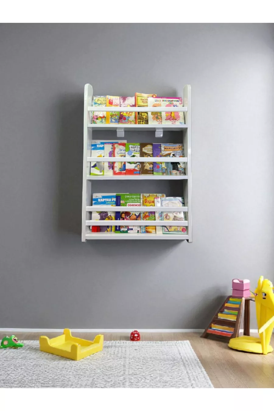 Bibliothèque Carmen à 3 étagères - Bibliothèque éducative Montessori pour chambre d'enfant à 3 étagères, bibliothèque pour bébé