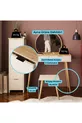 Ensemble de coiffeuse Lucy – Panier en grès | Avec tabouret, miroir, multifonction