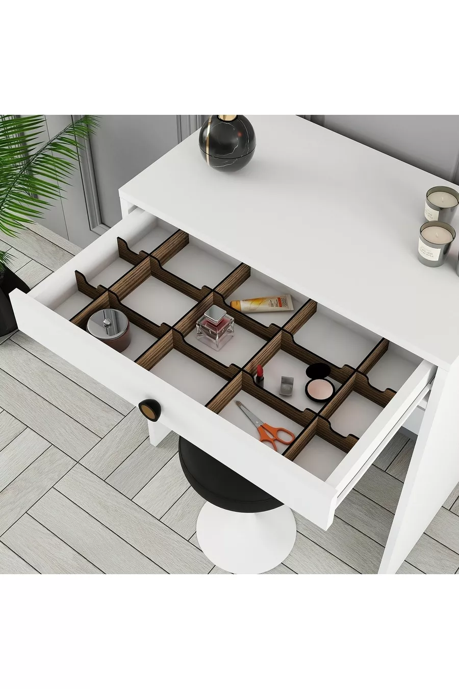 Lissabon Mini Make-up Tafel Dressoir - Wit