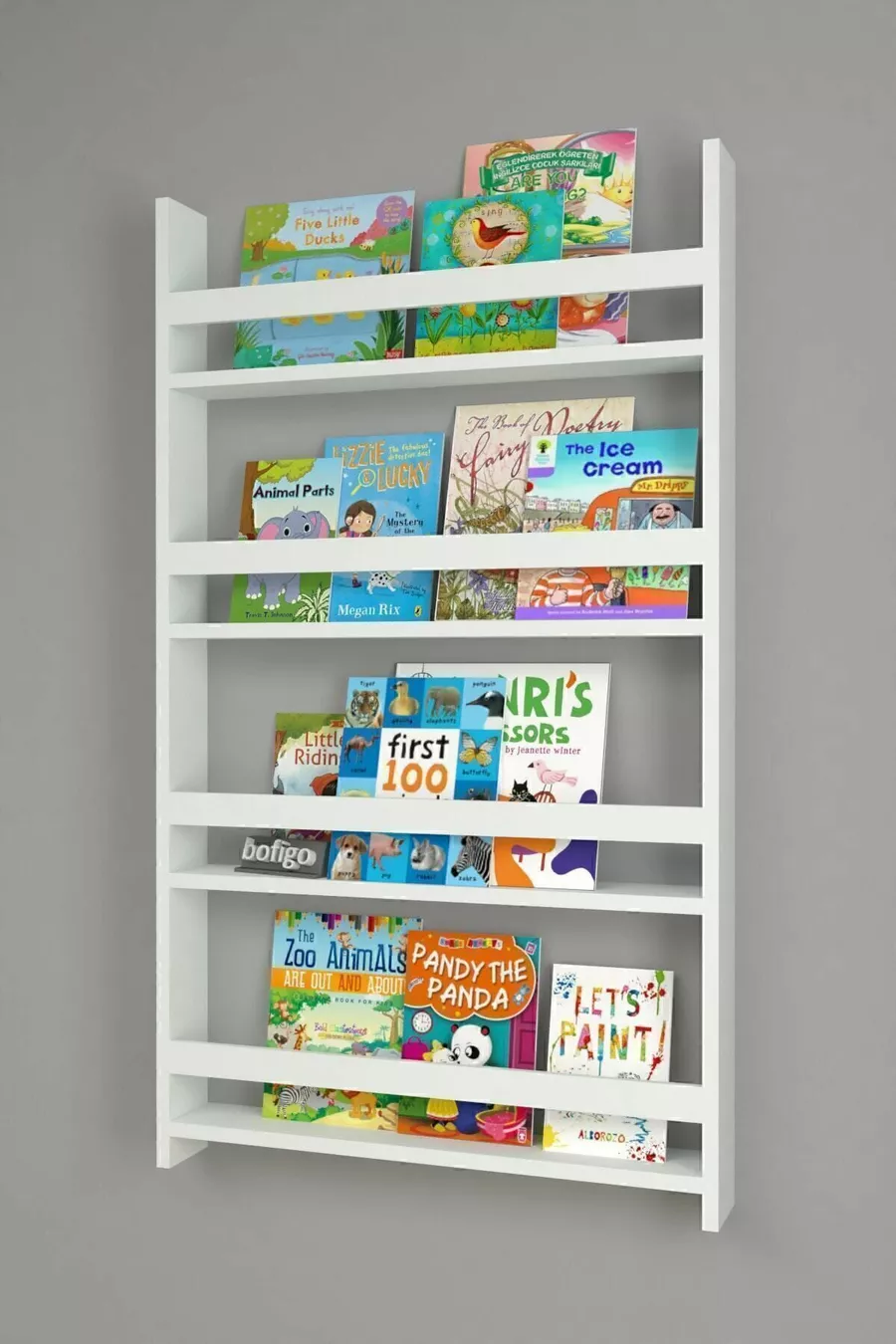 4-plank Montessori Boekenkast Educatieve Kinderboekenkast Wit