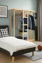 Houten Open Kledingkast met 2 Stangen  cm Multifunctionele Kast, % Massief Dennenhout