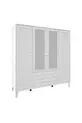armoire Madrid 4 portes, avec miroir,  étagères, 2 tiroirs (% MDF)