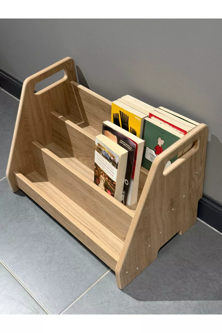Montessori 3 Raflı MDF Çok Kullanışlı Kitaplık