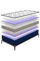 Lit une place en plumes d'oie avec tissu tricoté bleu