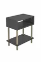 2-Shelf Modern Nightstand Bedroom Bedside Organizer Wooden Leg Side Table - Anthracite