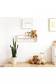 Libreria da parete Montessori con 2 appendini in MDF bianco