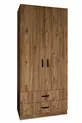Armoire à vêtements Yaman  cm pin de l'Atlantique avec 2 portes et 2 tiroirs - Garde-robe