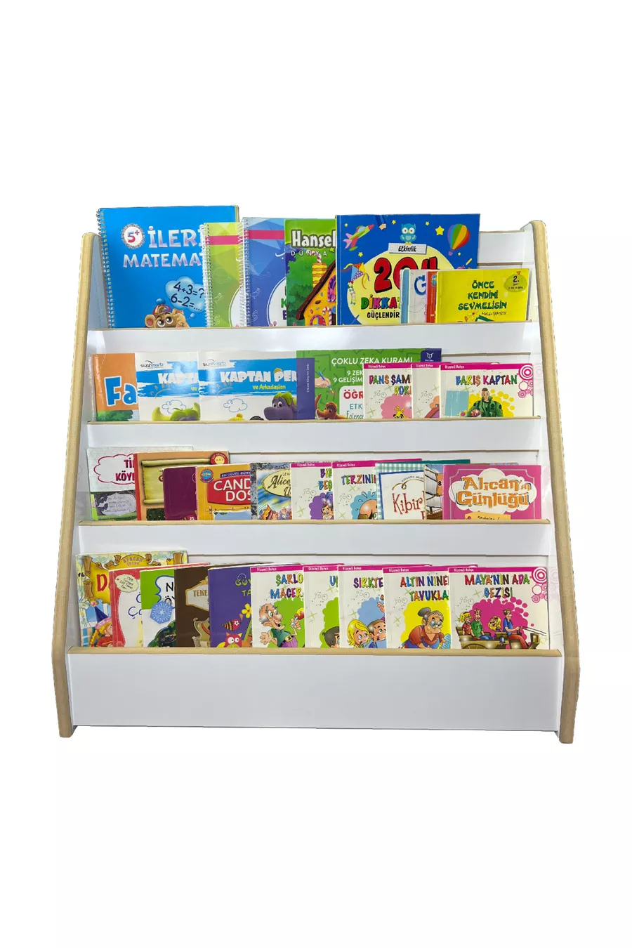 Bibliothèque Melis à 4 étagères - Bibliothèque Montessori - Étagère pour chambre d'enfant - Bibliothèque au sol