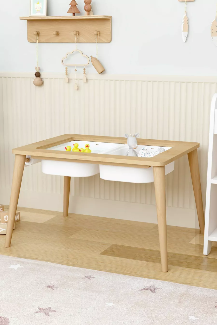 Table d'activité en bois résistante à l'eau pour enfants