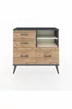 Arges Dresser 2 Shelves 4 Drawers Anthracite-Pebble/ Pine
