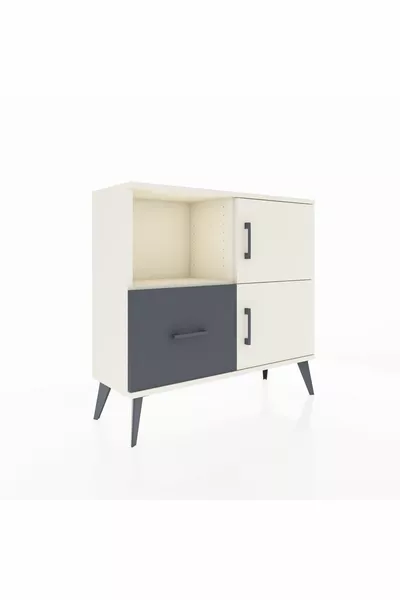 Arges Dresser with 2 Shelves, 1 Drawer, and 2 Doors Aytaşı-Aytaşı/Anthracite