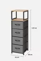 2-planken 4-ladenkast Leren ladekast Slaapkamerorganizer Multifunctionele opberger