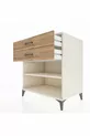 Commode Kronos avec une étagère et 2 tiroirs, Pierre de Lune-Pin