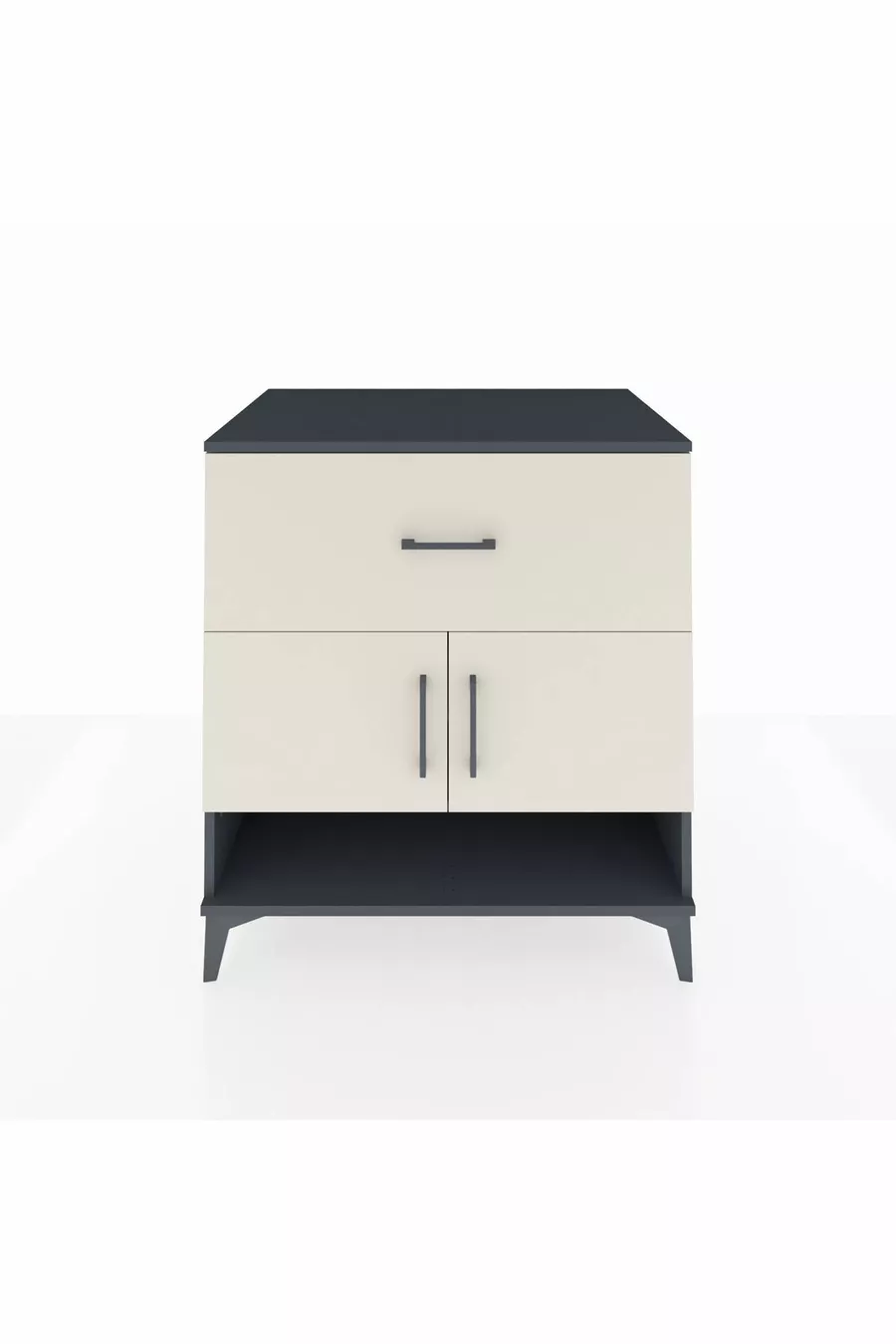 Kronos Dresser with 2 Shelves, 1 Drawer, 2 Doors, Anthracite-Ash