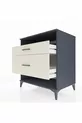 Commode Kronos à une étagère et 2 tiroirs Anthracite-Pierre de Lune