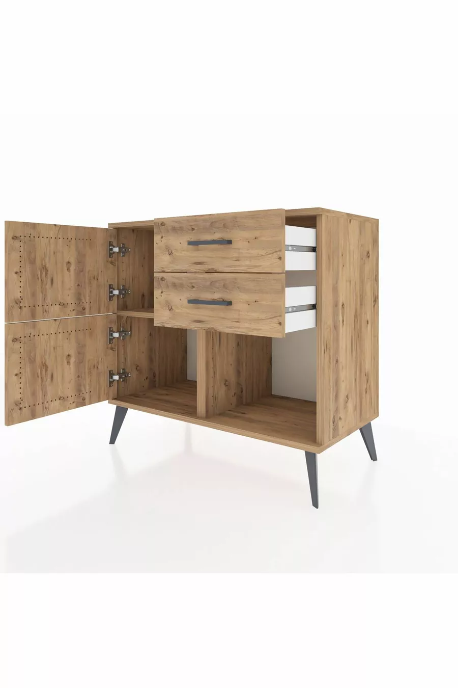 Hyperion Kommode Ein Regal 2 Schubladen 2 Türen Kiefer-Kiefer