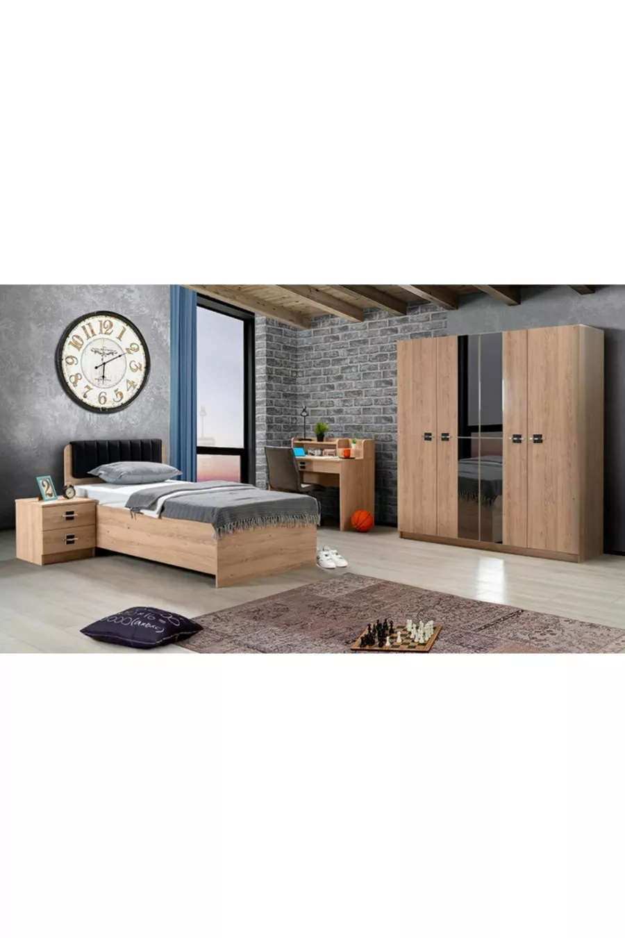 Chambre d'adolescent Burçak à 4 portes