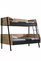 Ranza, Letto a Castello Doppio Lungo Alba, cm - cm - Noce-Antracite + 2 Materassi Comfort