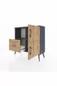 Arges Dresser 2 Shelves Single Drawer 2 Doors Anthracite-Pine