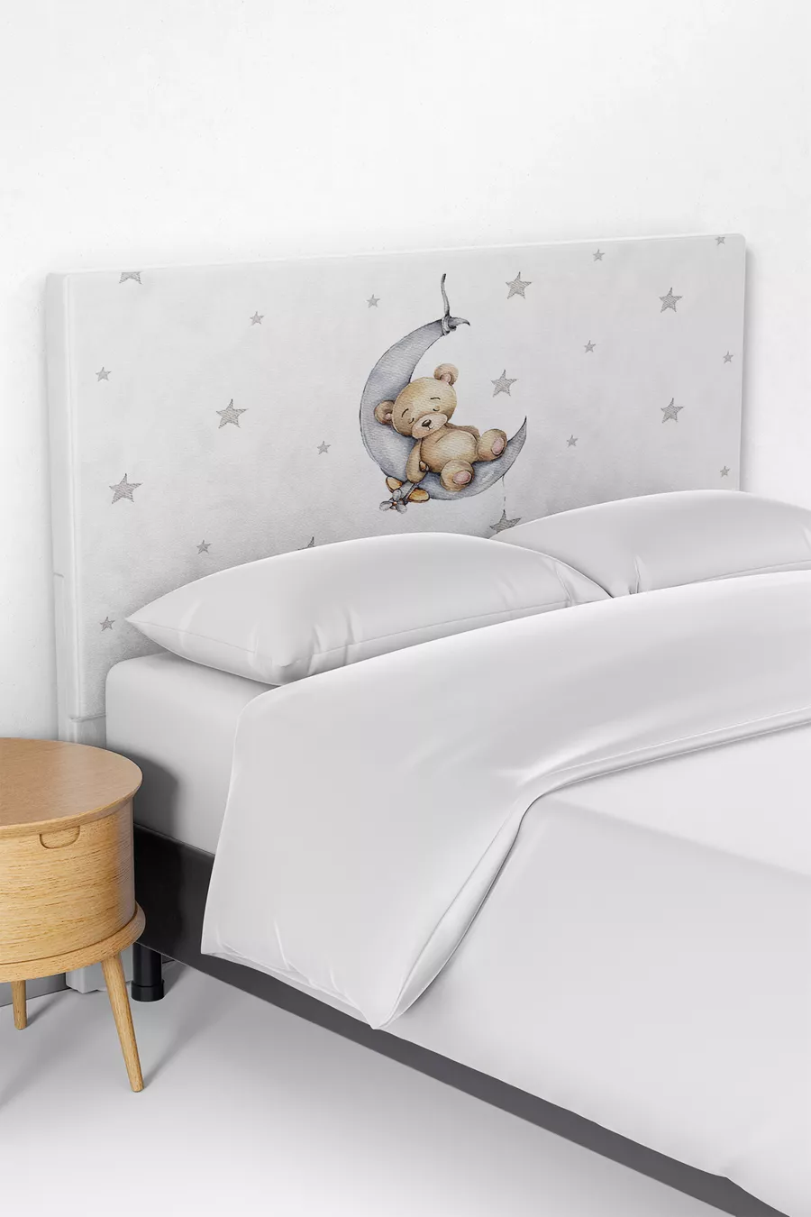Housse de tête de lit pour enfant avec motif d'ours mignon endormi