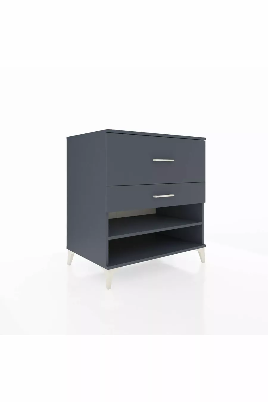 Commode Kronos à une étagère et 2 tiroirs Anthracite-Anthracite