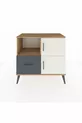Commode Hyperion avec 2 étagères, 1 tiroir et 2 portes, en pin et gris anthracite
