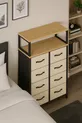 Commode à 2 étagères et 8 tiroirs pour chambre à coucher et chambre d'enfant, organiseur à tiroirs en cuir