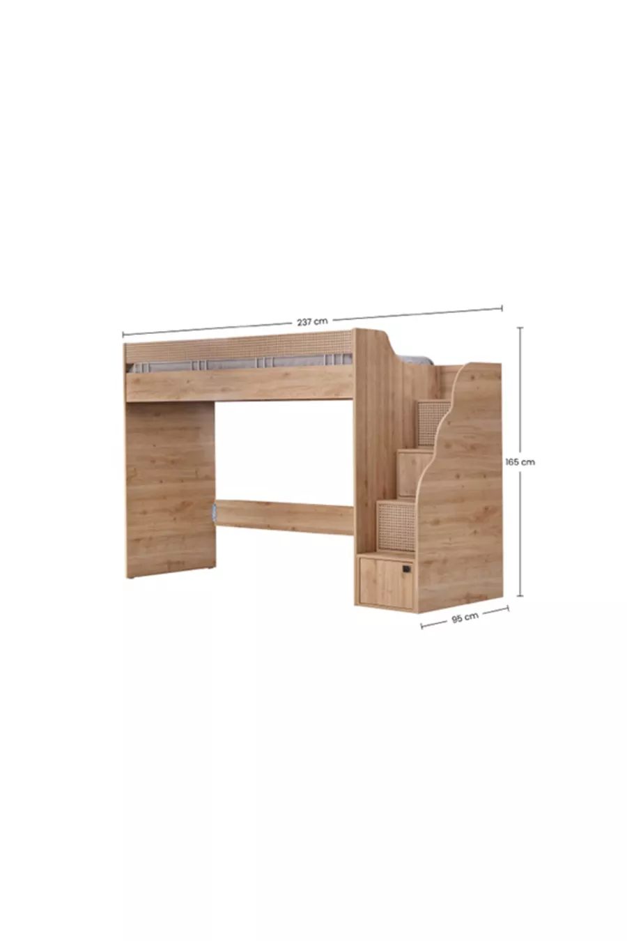 LIT SUPERPOSÉ RUSTIQUE ARMOIRE BUREAU