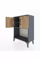 Arges Commode 2-Shelf 2-Door Anthracite-Pine