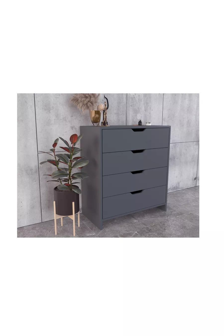 COMMODE EFES, 4 TIROIRS, ANTHRACITE