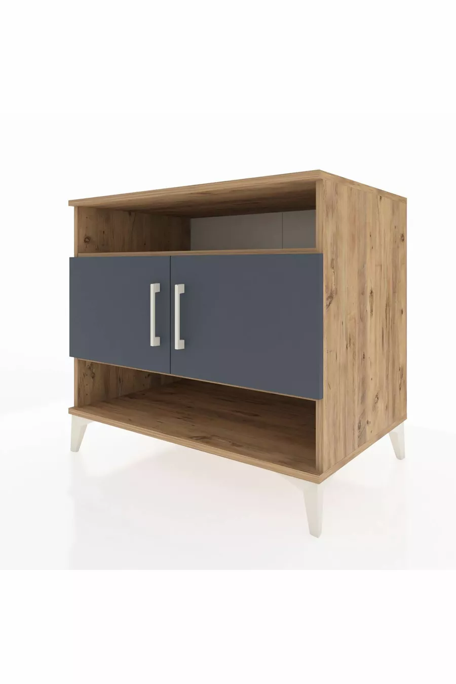Commode Kronos 3 étagères 2 portes Pin-Anthracite