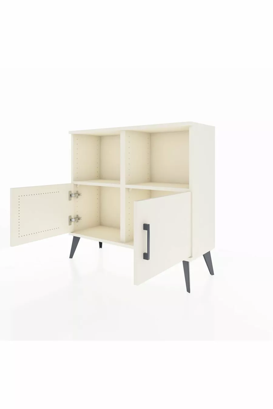Commode Arges 2 étagères 2 portes Pierre de lune-Pierres de lune