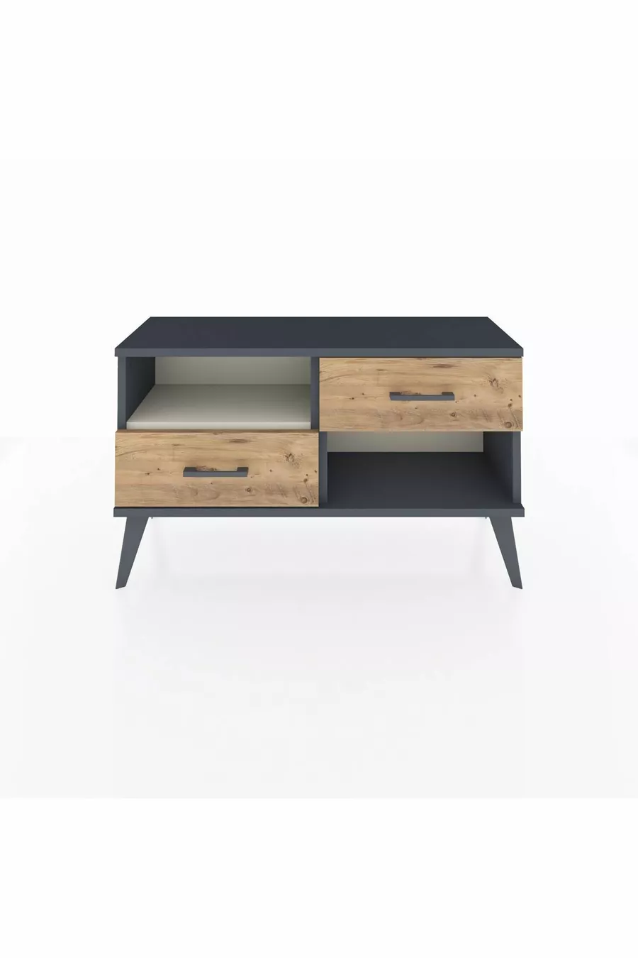 Commode Arges à une étagère et 2 tiroirs Anthracite-Pierre de lune/Merisi