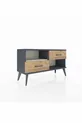 Commode Arges à une étagère et 2 tiroirs Anthracite-Pierre de lune/Merisi