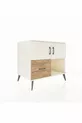 Commode Kronos à 2 étagères, 1 tiroir, 2 portes, Pierre de lune/Pierre de lune/Pin
