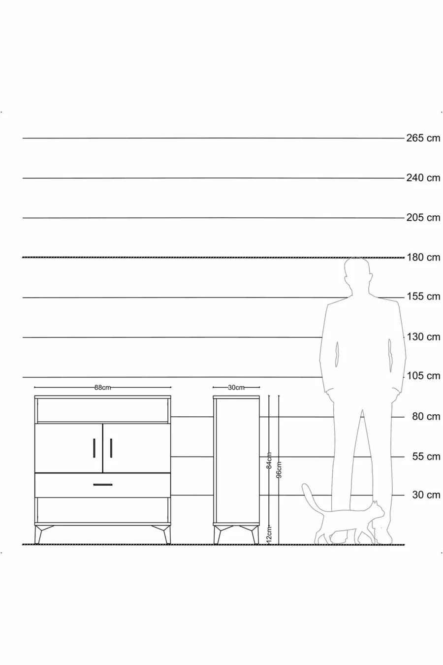 Arges Dressoir 3 Planken 1 Lade 2 Deuren Agaat-Den