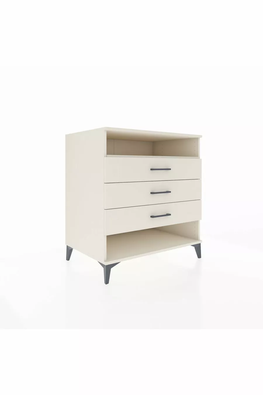 Commode Kronos à une étagère et 3 tiroirs, Pierre de Lune-Pierre de Lune
